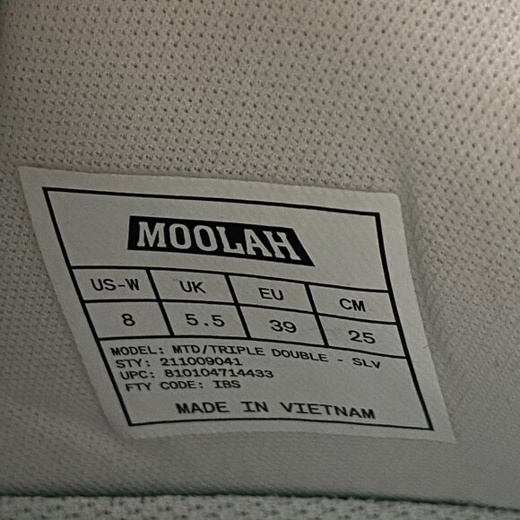 Moolah womens size 8 triple double glitch mode metallic silver high top sneakers - Picture 10 of 10